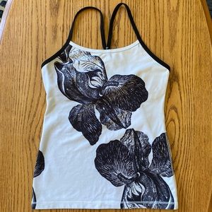 lululemon athletica Black and White Floral Tank Top
